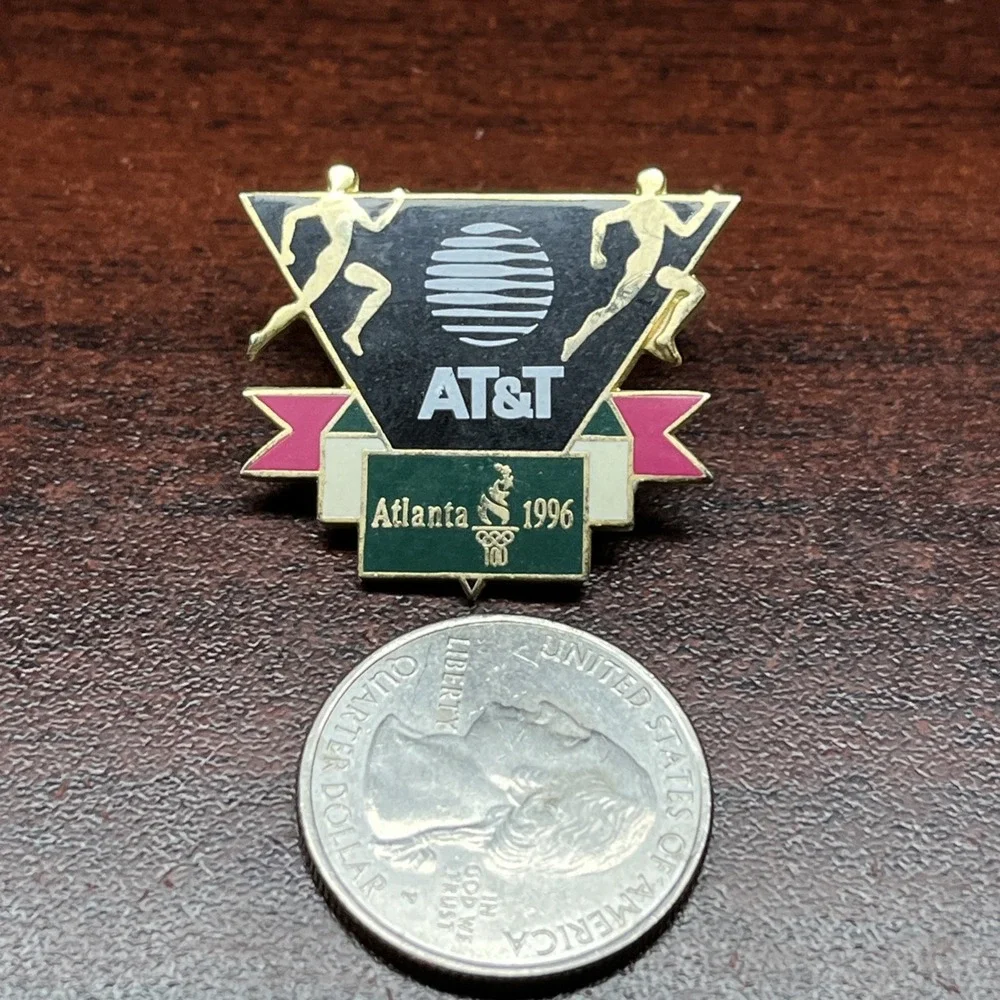 1996 Atlanta Olympics AT&T Phone Company Sponsor‎ Running Man Lapel Hat Pin